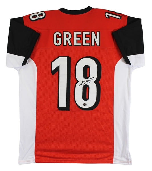 A.J. Green Authentic Signed Orange Pro Style Jersey BAS Witnessed #W027794