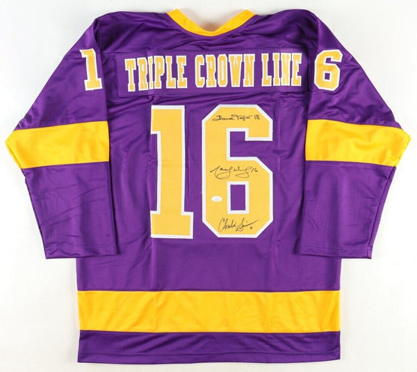 Charlie Simmer, Dave Taylor & Marcel Dionne Signed Los Angeles Kings Jersey /JSA