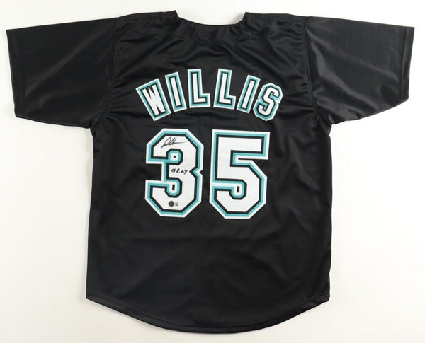 Dontrelle Willis Signed Florida Marlins Jersey (Beckett) 2003 NL Rookie o/t Year