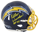 Chargers Kellen Winslow "HOF 95" Signed 74-87 TB Speed Mini Helmet BAS Witnessed