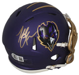 Terrell Suggs Autographed Ravens 2024 Alternate Mini Speed Helmet Beckett