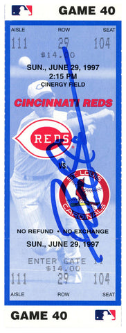 Deion Sanders Signed Cincinnati Reds 6/29/1997 vs Cardinals Ticket BAS 37209