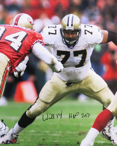 Willie Roaf Signed New Orleans Saints Action vs 49ers 16x20 Photo w/HOF 2012- SS
