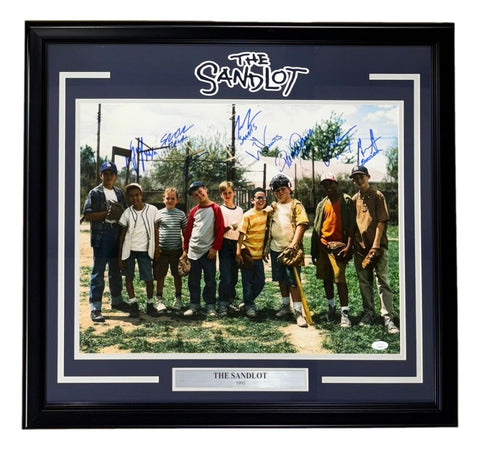 The Sandlot Cast Signed Framed 16x20 Photo Patrick Renna Guiry 6 Others JSA