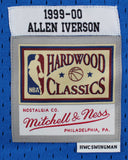 76ers Allen Iverson Signed Blue M&N 1999-00 HWC Swingman Jersey BAS Witnessed