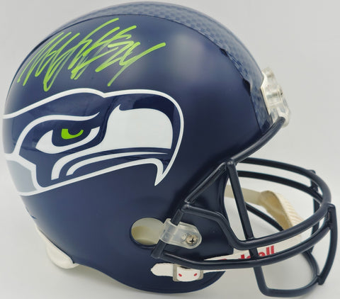Marshawn Lynch Autographed Seahawks Blue Full Size Speed Helmet ML Holo #10141