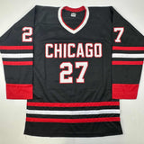 Autographed/Signed Jeremy Roenick Chicago Black Hockey Jersey JSA COA