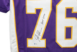 Steve Hutchinson Autographed/Signed Pro Style Purple XL Jersey HOF BAS 28645