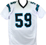 Luke Kuechly Autographed White Pro Style Jersey-Beckett W Hologram *Silver