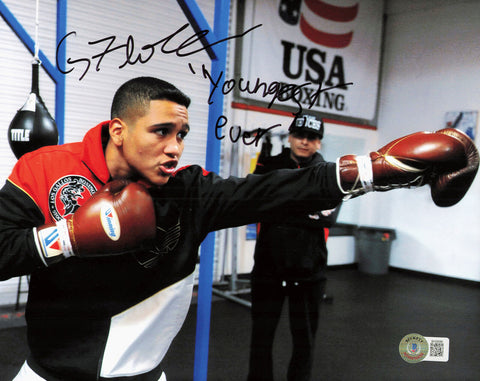 Gabriel Flores Jr. Autographed 8x10 Photo "Youngest Ever" Beckett QR #BH29086