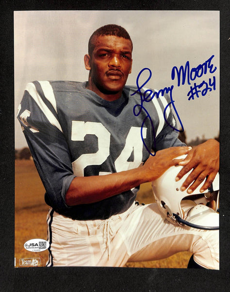 Lenny Moore HOF Signed/Autographed 8x10 Photo Colts JSA 214291