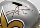 Alvin Kamara Autographed Flash Gold Full Size Helmet Saints Beckett QR #1W403133
