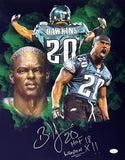 Brian Dawkins Signed 16x20 Eagles Green Smoke Collage Photo Weapon X HOF 18 JSA