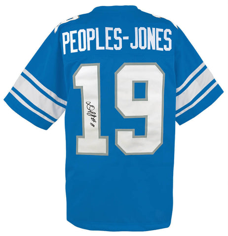 Donovan Peoples-Jones Signed Blue Custom Football Jersey - (SCHWARTZ COA)(LIONS)