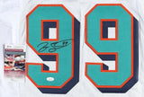 Jason Taylor Signed Miami Dolphins White Jersey (JSA COA) HOF Class of 2017 D.E.