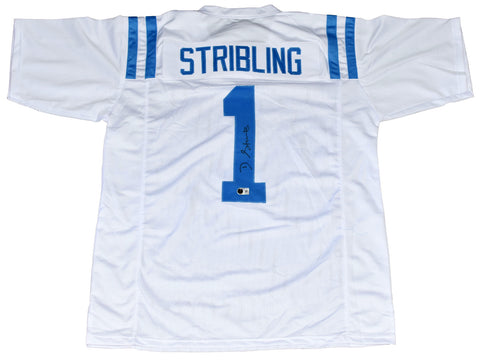 DE'ZHAUN STRIBLING SIGNED OLE MISS MISSISSIPPI REBELS #1 WHITE JERSEY BECKETT