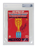 Pele Signed Mexico 1970 World Cup Official Soccer Program - BGS Authentic