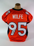 Derek Wolfe Autographed Broncos Custom Orange Jersey w/ Inscription JSA COA