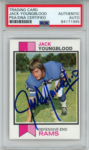 Jack Youngblood Autographed 1973 Topps #343 Rookie Card PSA Slab 43579