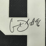 Autographed/Signed CLELIN FERRELL Oakland Black Football Jersey JSA COA Auto