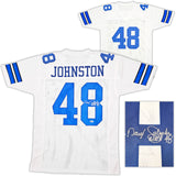 DALLAS COWBOYS DARYL JOHNSTON AUTOGRAPHED WHITE JERSEY "MOOSE" BECKETT 213036