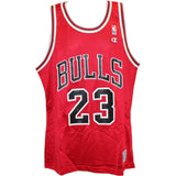Michael Jordan Chicago Bulls Champion Brand Size 44 Red Jersey 58400