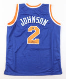 Larry Johnson Signed New York Knicks Jersey (Beckett) #1 Overall Pk 1991 Draft