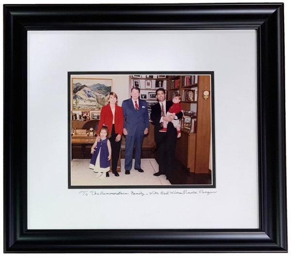 President Ronald Reagan Signed Framed 14x16 Photo Matte JSA LOA