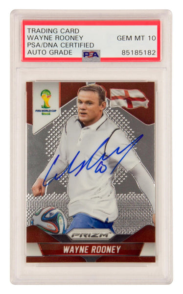 Wayne Rooney Signed 2014 Panini Prizm Prizm World Cup #17 - PSA 10 Autograph