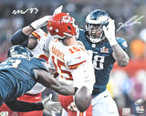 Jalen Carter Milton Wiliams Autographed Eagles 16x20 Sack Photo - Beckett W Holo