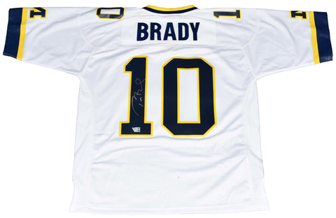 TOM BRADY SIGNED MICHIGAN WOLVERINES #10 WHITE MITCHELL & NESS JERSEY FANATICS