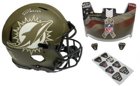 JAYLEN WADDLE Autographed STS Military Ribbon Visor Authentic Helmet FANATICS