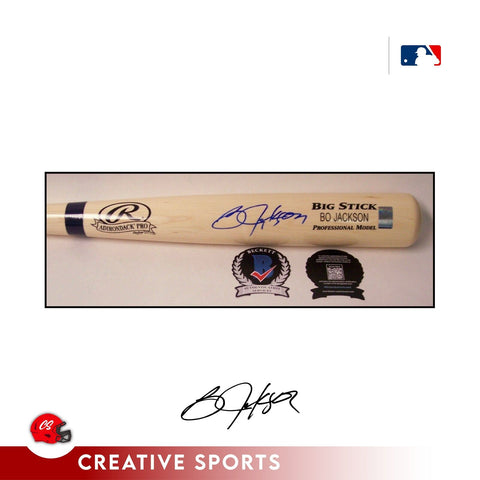 Bo Jackson Autographed Hand Signed Adirondack Pro Wood Baseball Bat - BAS...