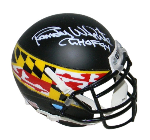 RANDY WHITE AUTOGRAPHED MARYLAND TERRAPINS MATTE BLACK MINI HELMET JSA