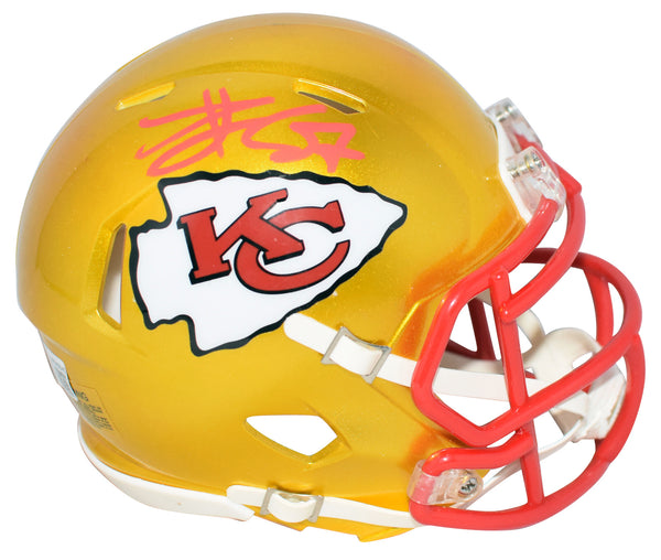 TRAVIS KELCE SIGNED KANSAS CITY CHIEFS FLASH SPEED MINI HELMET BECKETT