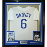 FRAMED Autographed/Signed STEVE GARVEY 35x39 White Jersey Beckett COA
