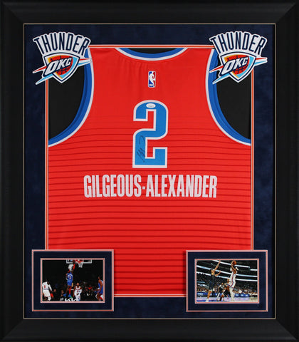 Shai Gilgeous-Alexander Signed Orange Nike Swingman Framed Jersey JSA #CG07641