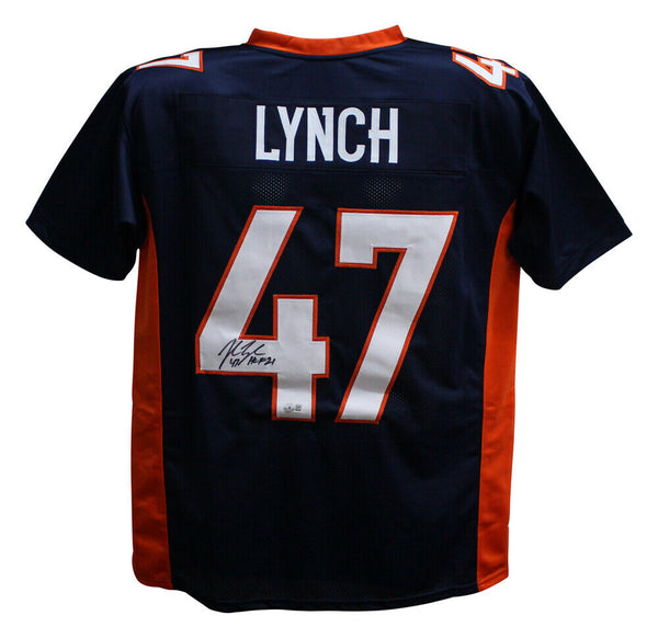 John Lynch Autographed/Signed Pro Style Blue XL Jersey HOF Beckett 34806