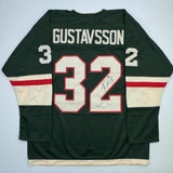 Autographed/Signed Filip Gustavsson Minnesota Green Hockey Jersey JSA COA