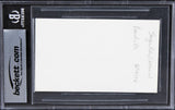 Sugar Ray Lenoard Authentic Signed 3x5 Index Card Autographed BAS Slabbed 5
