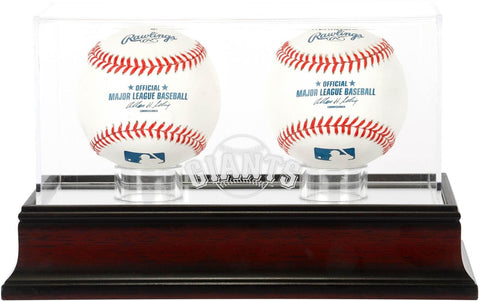 San Francisco Giants Mahogany 2-Baseball Display Case