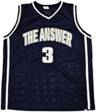 GEORGETOWN HOYAS ALLEN IVERSON AUTOGRAPHED SIGNED BLUE JERSEY JSA STOCK #215711