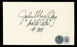 Colts John Mackey "Balt. Colts, #88" Authentic Signed 3x5 Index Card BAS