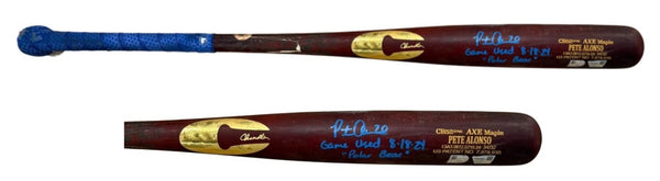 Pete Alonso Signed Game Used Chandler Axe Bat Mets Polar Bear Auto Fanatics MLB