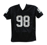 Maxx Crosby Autographed/Signed Pro Style Black XL Jersey Beckett 39301