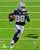 CeeDee Lamb Signed Dallas Cowboys Catch Blue Jersey 8X10 Photo- Fanatics *Black