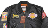 Lakers Shaquille O'Neal Signed Black NBA Champs M&N Bomber Jacket BAS Witnessed