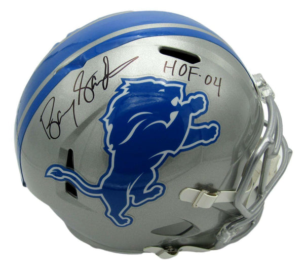 Barry Sanders HOF Signed/Insc Lions Full Size Rep Helmet Schwartz Sports 164871