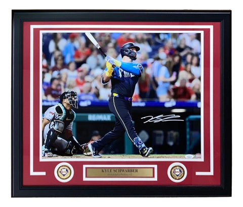 Kyle Schwarber Signed Framed 16x20 Philadelphia Philles City Connect Photo JSA