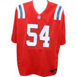 Tedy Bruschi Autographed New England Patriots Red Nike Jersey Beckett 44671